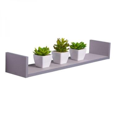 Imagem de Prateleira U 60 X 15cm Cinza Claro Suporte Invisível