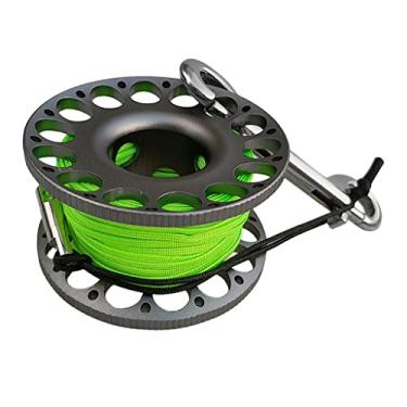 Imagem de Simhoa Carretel de dedo de carretel de mergulho com equipamento seguro de gancho de pressão de aço inoxidável - cinza