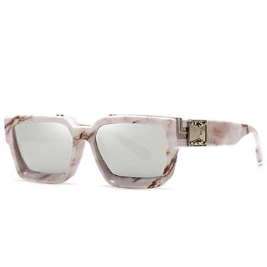 Imagem de Óculos de sol quadrados superdimensionados femininos de luxo masculinos óculos de sol vintage designer uv400 retro óculos com estojo, 1165 C13