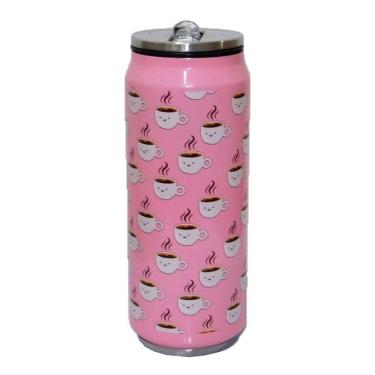 Imagem de Garrafinha Squeeze Parede Dupla Inox C/ Canudo 360ml Coruja