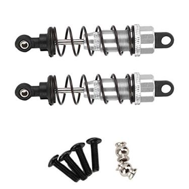 Imagem de Tbest Amortecedor de choque dianteiro, 2 peças de liga de alumínio 83 mm amortecedor adequado para WLtoys K949 1/10 RC off-road brinquedo carro (prata) acessório modelo de carro