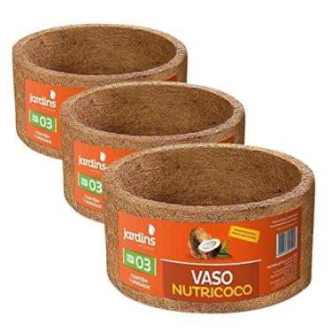 Imagem de Kit 3 Vaso Xaxim Nutricoco Fibra De Coco Natural Médio N03°
