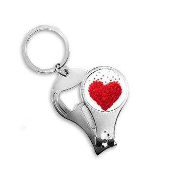 Imagem de Formato de corações vermelhos dia dos namorados anel de alicate de unha chaveiro abridor de garrafas cortador