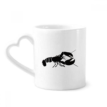 Imagem de Camarão Vida Marinha Caneca Ilustração Preta Café Cerâmica Copos Copo Coração Vidro
