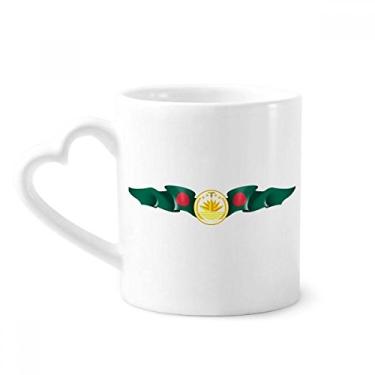 Imagem de Caneca de país com emblema nacional de Bangladesh caneca de café cerâmica copo de coração de vidro