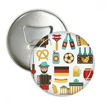 Imagem de Emblema multifuncional com ímã de geladeira e linguiça de cerveja de futebol brasileiro