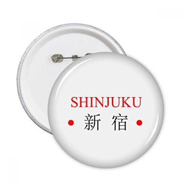 Imagem de Shinjuku Japaness City Name Red Sun Flag Round Pins Badge Button Emblema Acessório Decoração 5 peças