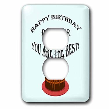 Imagem de 3dRose lsp_211221_6 Feliz aniversário irmão azul, dizendo, citação 2 plugue tomada, multicolorido