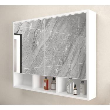 Imagem de Espelheira para Banheiro 2 Portas 80cm Multimóveis CR10076 Branca