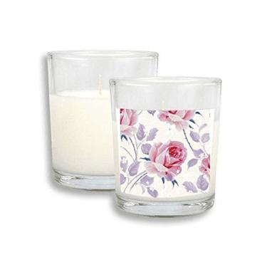 Imagem de Cera de incenso perfumada de vidro com plantas de desenho rosa rosa rosa