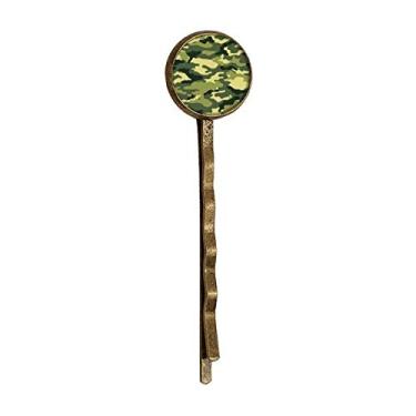 Imagem de Camuflagem Line Art Grain Ilustration Pattern Retro Metal Hair Bobby Pin Headwear