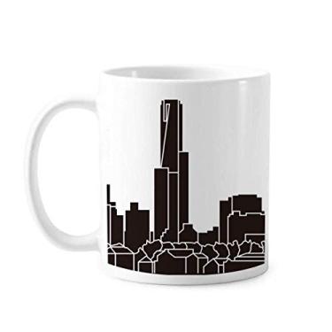 Imagem de Caneca de cerâmica com desenho de arranha-céus da cidade da Austrália, copo de porcelana de café