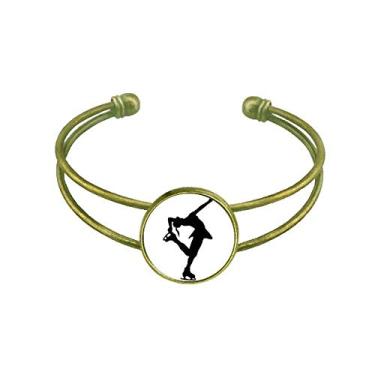 Imagem de Silhouette Sport Pulseira feminina de dança patinadora retrô com punho aberto