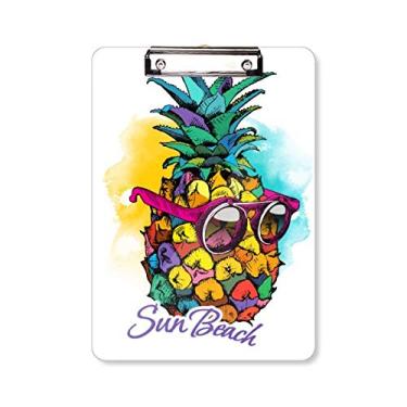 Imagem de Óculos de sol estilo tropical abacaxi fruta prancheta pasta, bloco de anotação, placa de apoio A4