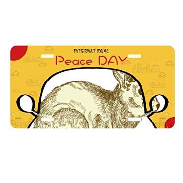 Imagem de DIYthinker Placa de licença para decoração de carro Dia da Paz Festival da Religião da Páscoa