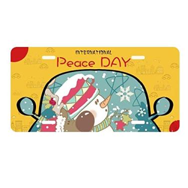 Imagem de DIYthinker Placa de carro de Natal, boneco de neve, floco de neve, placa de carro, decoração de carro