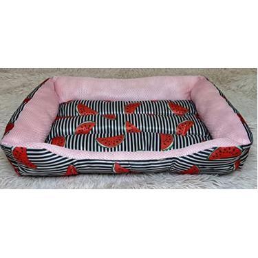 Imagem de Caminha Pet RETANGULAR poliester estmpada Cachorros Gatos cama 42x30x10 P (ROSA)
