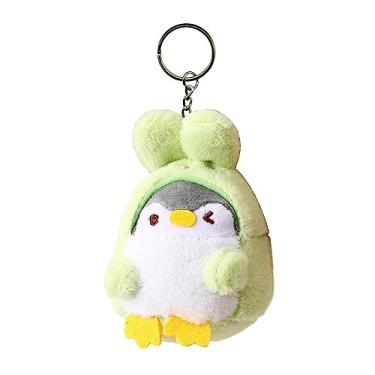 Imagem de Boneca pinguim criativo chaveiro pingente bonito mochila decoração bolsa de armazenamento chaveiros bolsa acessórios carro chaveiro para, orelha longa verde