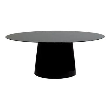 Imagem de Mesa Cone Oval 180x100cm Laqueada Preto