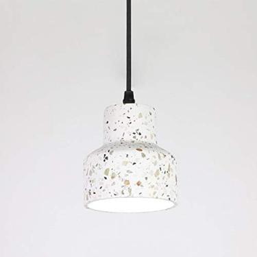 Imagem de Luminária Pendente De Cabeceira Geométrica Minimalista Para Quarto, Abajur Colorido Fosco Terrazzo Abajur De Teto De Cobre, Luminárias De Suspensão Para Sala De Jantar Em Ilha De Cozinha Nórdica,