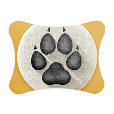 Imagem de Adorável enfeite de quebra-cabeça com estampa preta de garras de cachorro