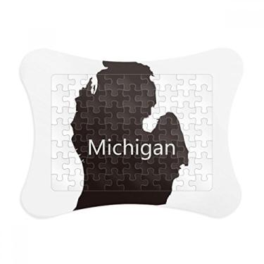 Imagem de Michigan America – Moldura de quebra-cabeça com contorno do mapa dos EUA