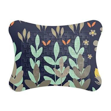 Imagem de Moldura de quebra-cabeça de pintura de plantas de galho de folhas para decoração de imagem