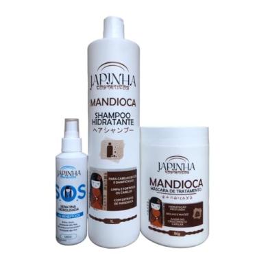 Imagem de Shampoo Hidratante Japinha Mandioca 1 Litro + mascara 1 Kg + Keratina 120 ml