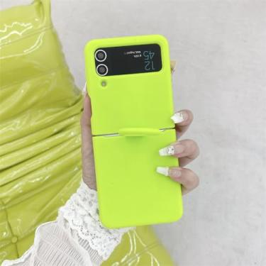 Imagem de Para Samsung Galaxy Z Flip 5 4 3 Ring Case para Samsung Z Flip5 flip4 ZFlip 5 4 ZFlip3 Capa de silicone líquido macio, YGGreen, para Samsung Z Flip 5