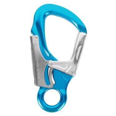 Imagem de Almencla Gancho de pressão com trava dupla, mosquetão durável, 35kn, gancho de pressão de liga de alumínio de alta resistência para escalada, azul