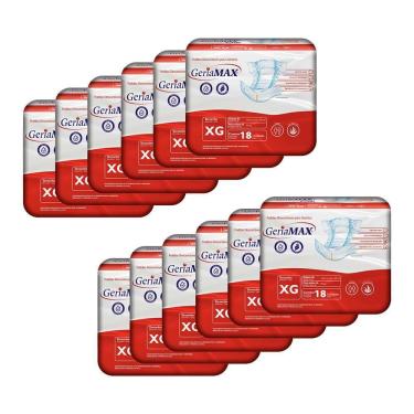 Imagem de Kit com 12 Fraldas Geríatricas Geriamax XG com 18un cada