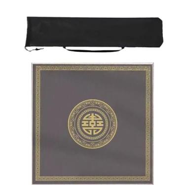 Imagem de Mahjong mat Tapete de mahjong de tecido misturado, tapete de mesa de mahjong antiderrapante e resistente ao desgaste, adequado para dominós de pôquer de mahjong (Color : Style 1, Size : 80x80cm)