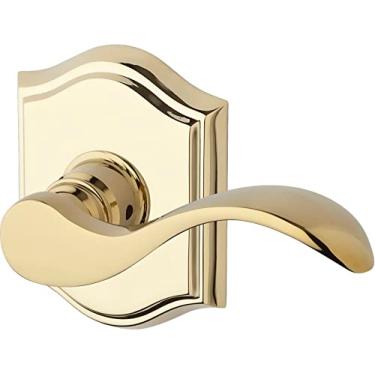 Imagem de Baldwin Reserve ENCURRTAR003 Entry Right Hand Curved Lever and Traditional Arch Rose Lifetime Brass Finish