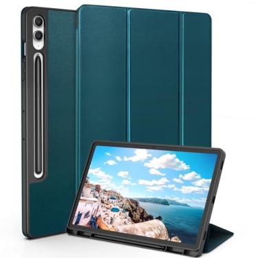 Imagem de SSS·GRGB Capa para Samsung Galaxy Tab S9+/S9 FE Plus 5G 2023 de 12,4 polegadas SM-X810/X816B/X818U com suporte para caneta S, capa protetora para tablet com suporte fólio fino, despertar/hibernar