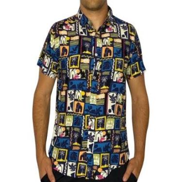 Imagem de Camisa Social Slim Fit Estampa Havaí Manga Curta-Masculino