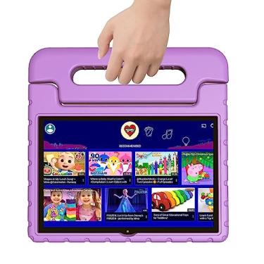 Imagem de VNEIMQN Tablet infantil, tablet de 10,1 polegadas para crianças, 4 GB + 64 GB Android 13, CPU de 8 núcleos, Wi-Fi, bateria 12H, controle parental 1280 x 800 câmeras de tela HD, roxo