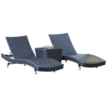 Imagem de Kit 2 Espreguiçadeiras Bona E Mesa Grécia Preto