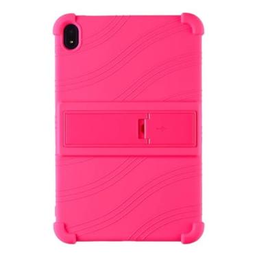 Imagem de Capa para Nokia T20 TA-1392 10,36 capa à prova de choque infantil segura de silicone portátil com suporte para tablet Nokia T10#S (vermelho rosa, para Nokia T20)