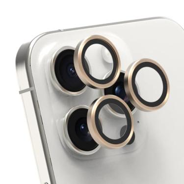 Imagem de PureGear Protetor de lente de câmera para Apple iPhone 15 Pro e 15 Pro Max, protege a lente da câmera contra quedas e arranhões, protetor de lente de anel individual de vidro temperado HD ultrafino -