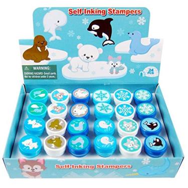 Imagem de Tiny Mills 24 Pcs Arctic Animals Stampers for Kids Winter Animal Stamps Party Favor Goodie Bag Stuffers Holiday Party Prizes Classroom Rewards Pinata Filler