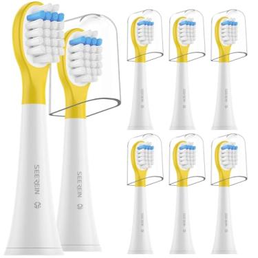Imagem de SEEREIN Cabeça de substituição de escova de dentes infantil compatível com cabeças de substituição Philips Sonicare Kids, compatível com escovas de dentes Philips Sonicare para crianças meninos Gril