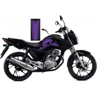 Imagem de Adesivo Tanque Lateral + Gravata Cg Fan 160 2018/2021 Roxo - Resitank