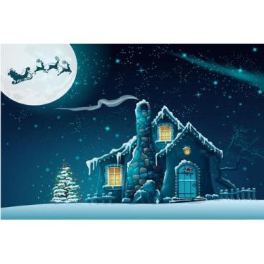 Imagem de Painel de Lona Natal Casa Decorada - Fabrika de Festa, 300x200cm