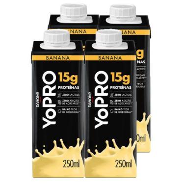 Imagem de Kit 4 YoPRO Bebida Láctea UHT Banana 15g de proteínas 250ml - Danone
