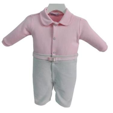 Imagem de Macacão Longo Luxo Bebê Menina Finta Conjunto Zafielo Rf 522, Rosa, M 