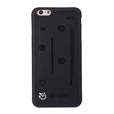 Imagem de Kroo Capa carteira fina e expansível para cartão e acessórios para Apple iPhone 6 Plus/6s Plus - Preta