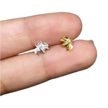 Imagem de Piercing Abelha Prata 925 Original Tragus Cartilagem Hélix - RaraSteel