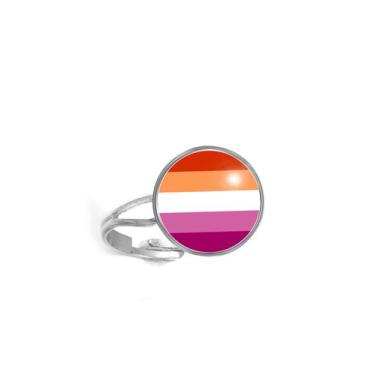 Imagem de Anel Bandeira do Orgulho Lésbico LGBTQIA+ Unissex e Ajustável - RECANT