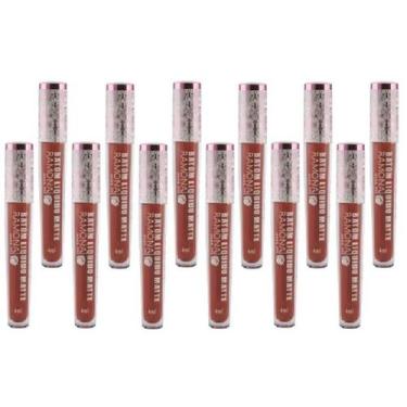 Imagem de Kit 12 Batom Líquido Matte Cor 28 Marsala 4ml-Ramona Make Up