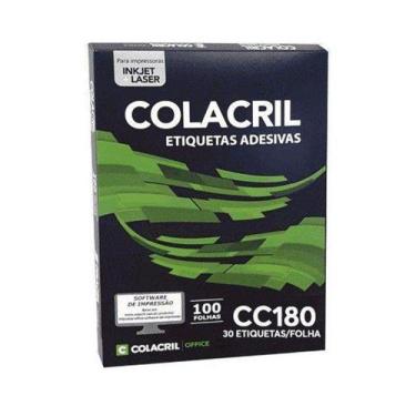Imagem de Etiqueta Adesiva Carta Cc180 25,4 X 66,70 mm c/ 100 folhas - Colacril